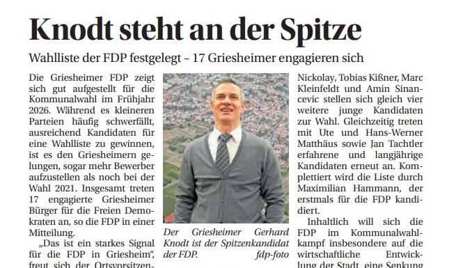 Griesheimer FDP im Kommunalwahlkampf