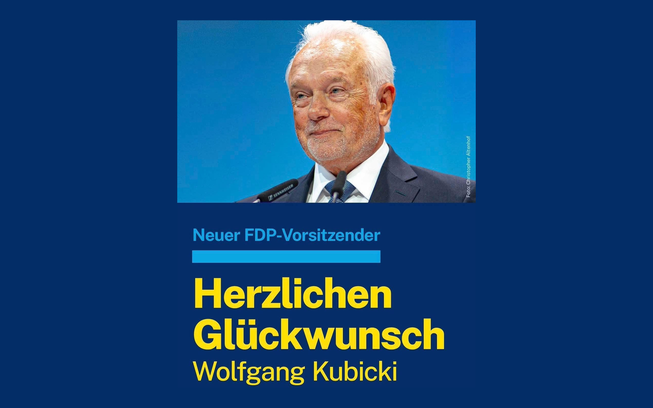 Wolfgang Kubicki ist neuer FDP Bundesvorsitzender
