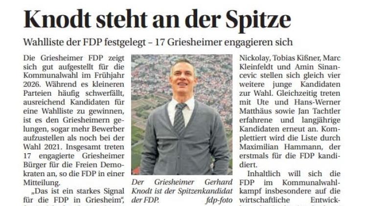 Griesheimer FDP im Kommunalwahlkampf